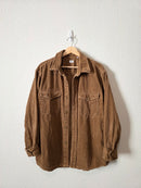 Brown Corduroy Button Up Shirt Jacket (M)