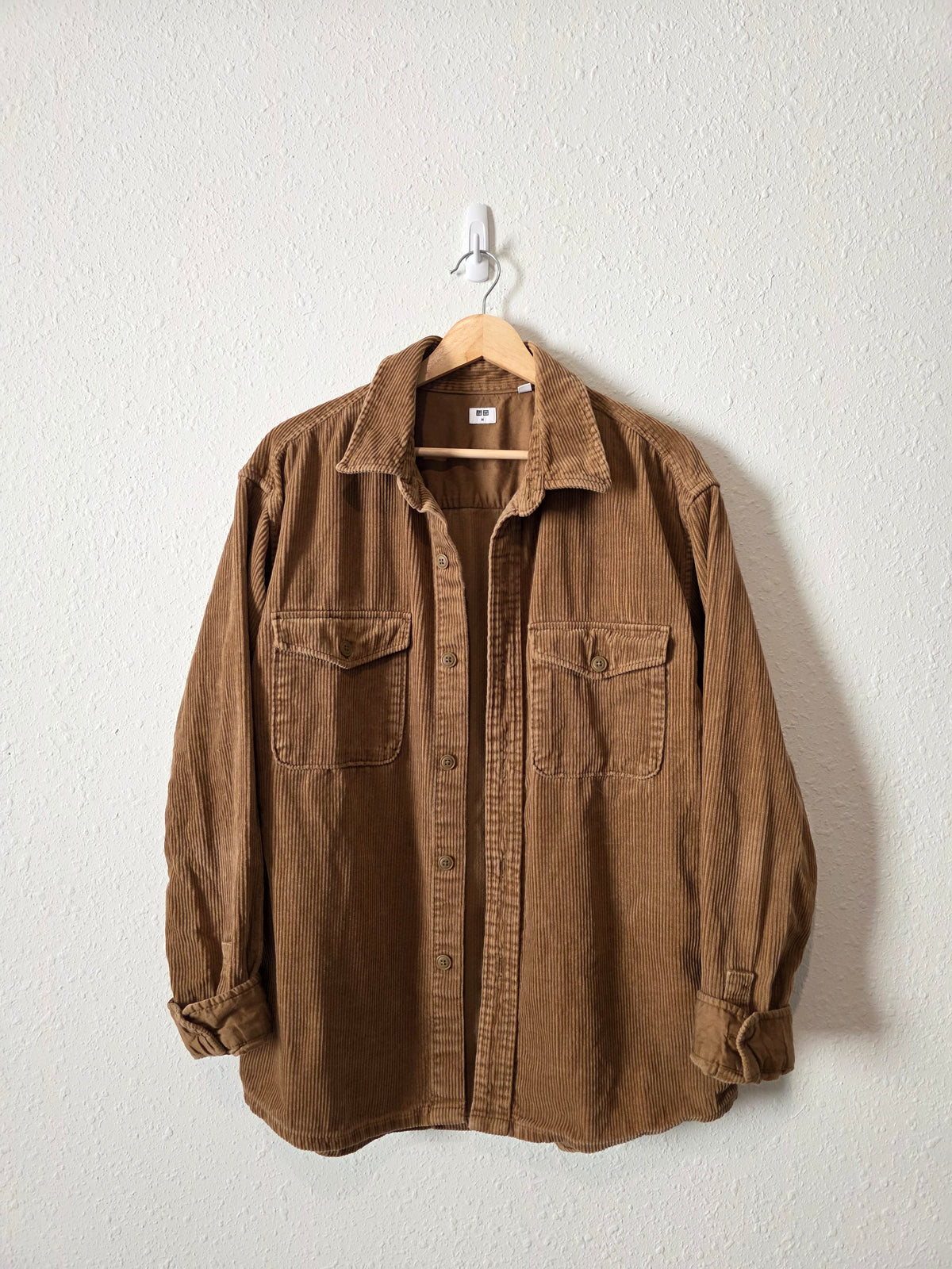Brown Corduroy Button Up Shirt Jacket (M)