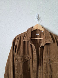 Brown Corduroy Button Up Shirt Jacket (M)