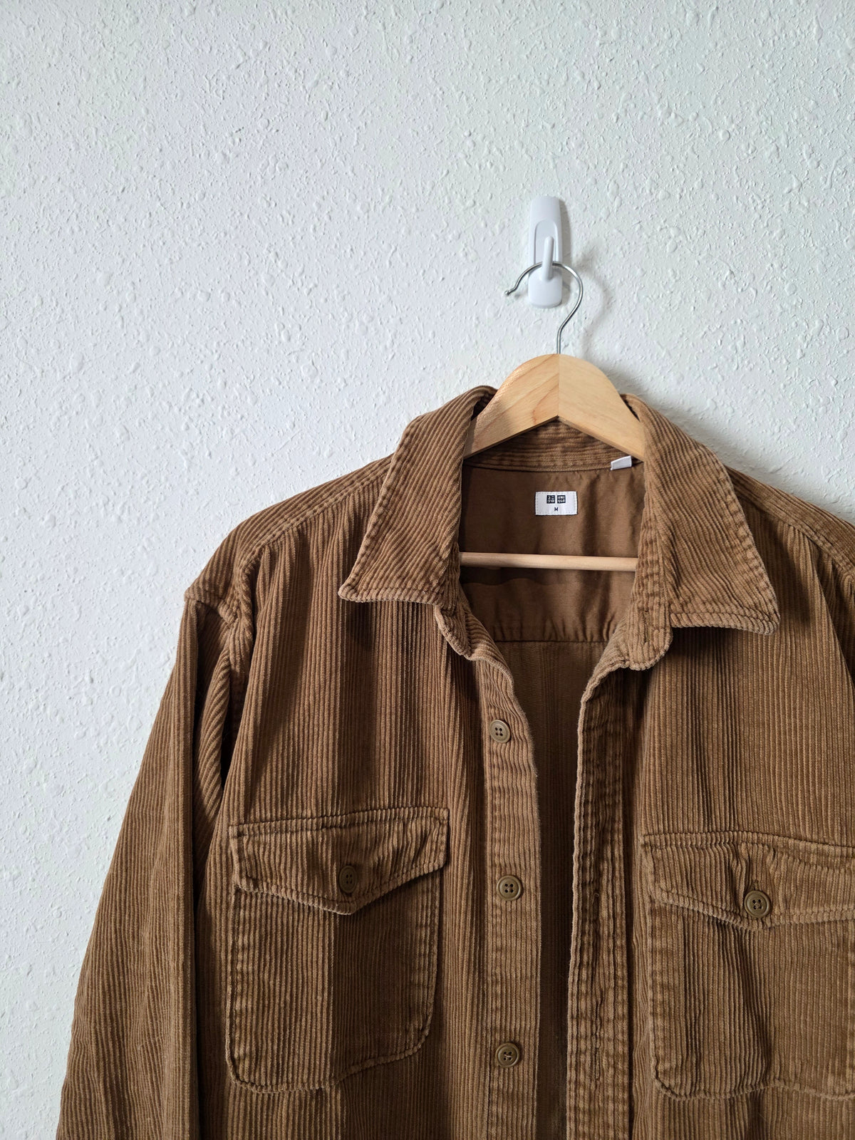 Brown Corduroy Button Up Shirt Jacket (M)