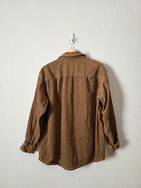 Brown Corduroy Button Up Shirt Jacket (M)