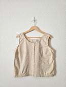 Vintage Floral Embroidered Cotton Tank (L)
