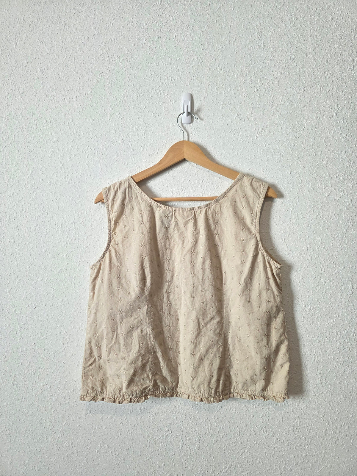 Vintage Floral Embroidered Cotton Tank (L)