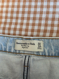 Abercrombie Light Wash Wide Leg Jeans (32/14 short)