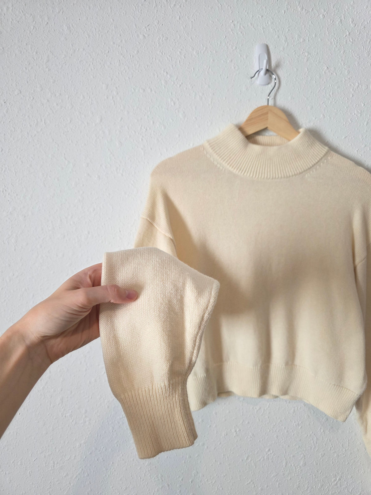 Wilfred Mock Neck Wool Cotton Sweater (S)