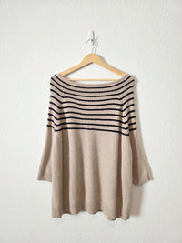 Striped Cashmere Relaxed Sweater (S)