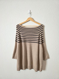 Striped Cashmere Relaxed Sweater (S)