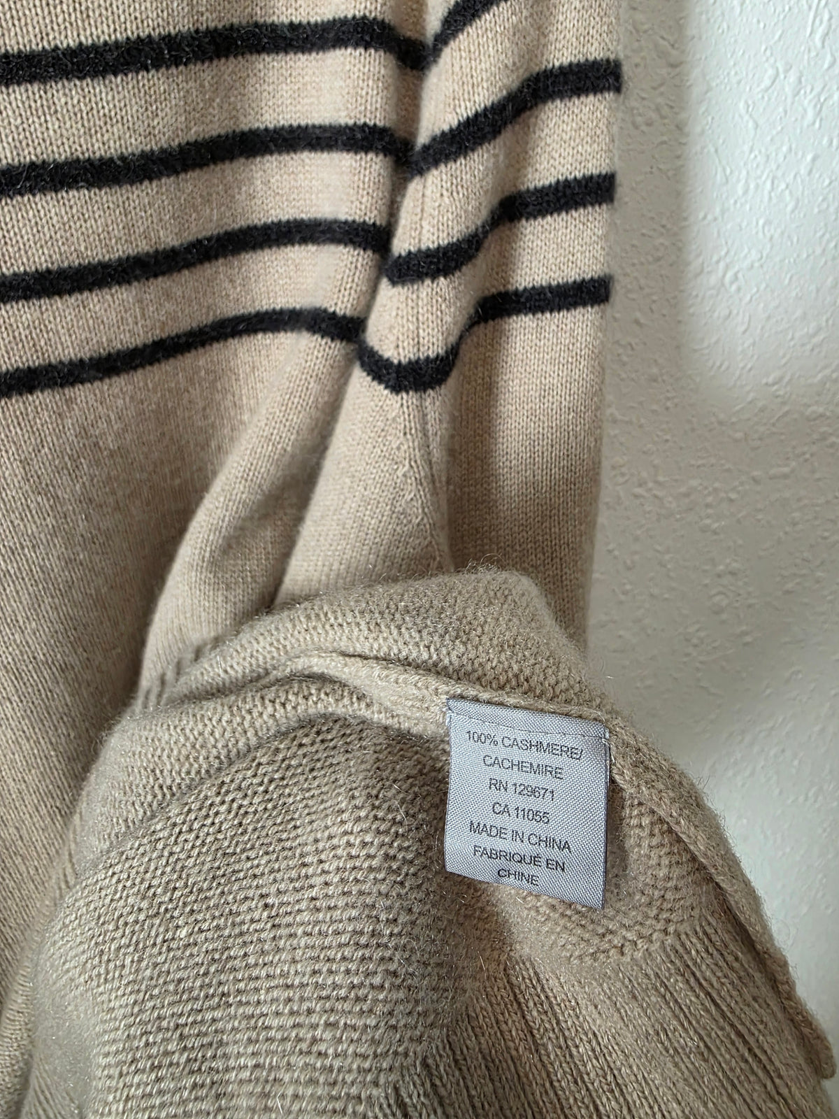 Striped Cashmere Relaxed Sweater (S)