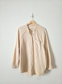 Aerie Cotton Gauze Button Up Shirt (M)