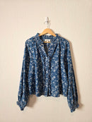 &Merci Floral Denim Snap Button Top (M)