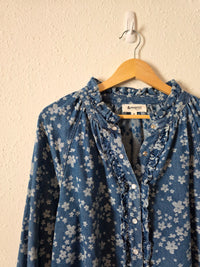 &Merci Floral Denim Snap Button Top (M)