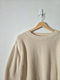 Gap Cream Ribbed Knit Sweater (S)