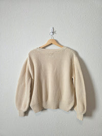 Gap Cream Ribbed Knit Sweater (S)