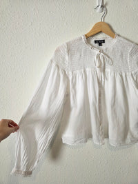 J.Crew Smocked Cotton Blouse (S)