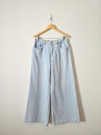 Zara Light Wash Wide Leg Jeans (8)