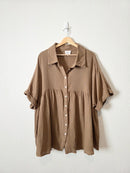 Brown Cotton Gauze Tunic (3X)