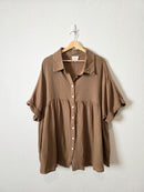 Brown Cotton Gauze Tunic (3X)