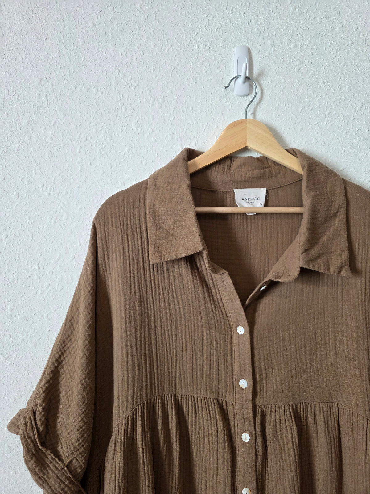Brown Cotton Gauze Tunic (3X)