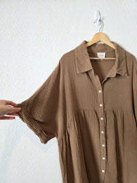 Brown Cotton Gauze Tunic (3X)