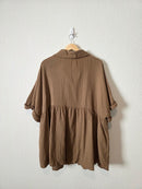 Brown Cotton Gauze Tunic (3X)