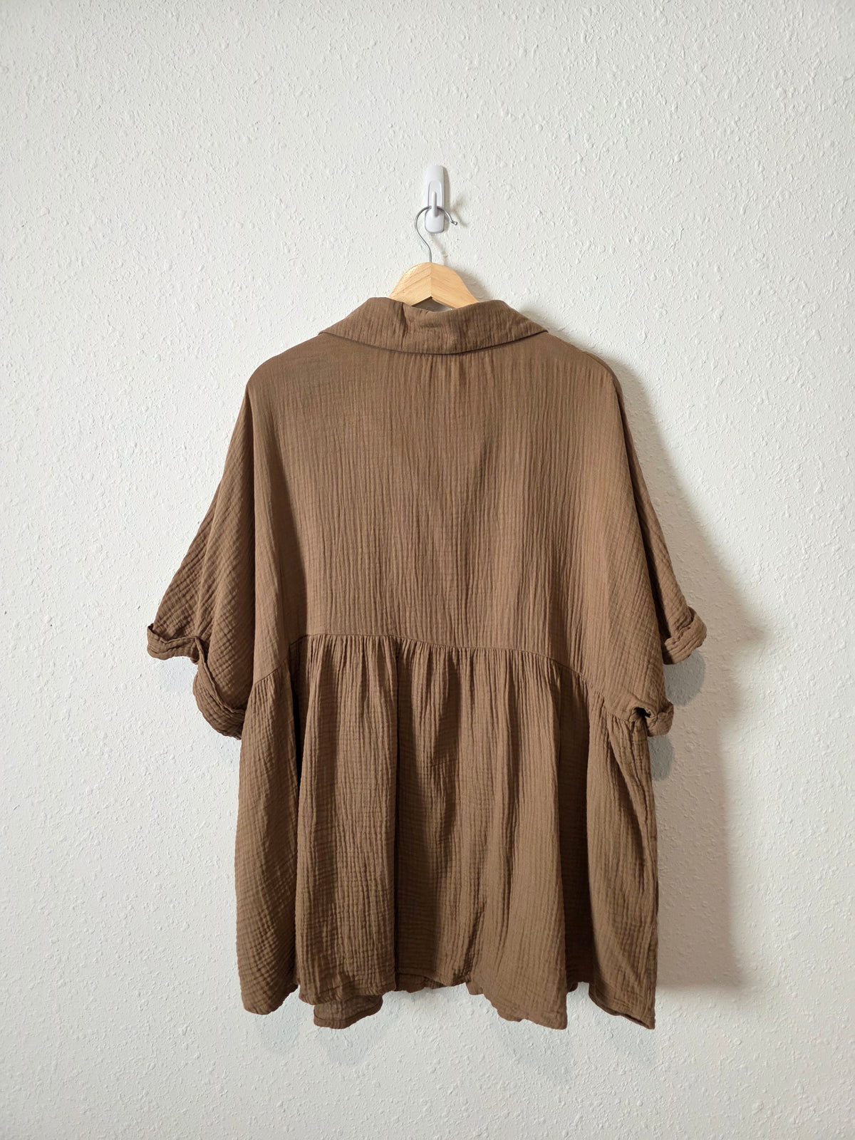 Brown Cotton Gauze Tunic (3X)