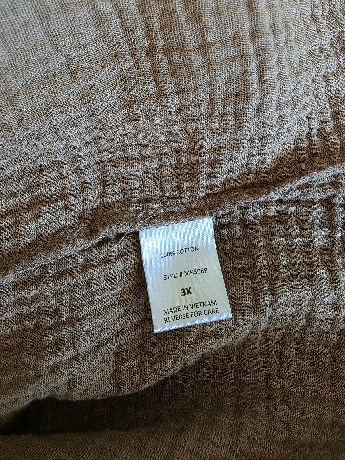 Brown Cotton Gauze Tunic (3X)