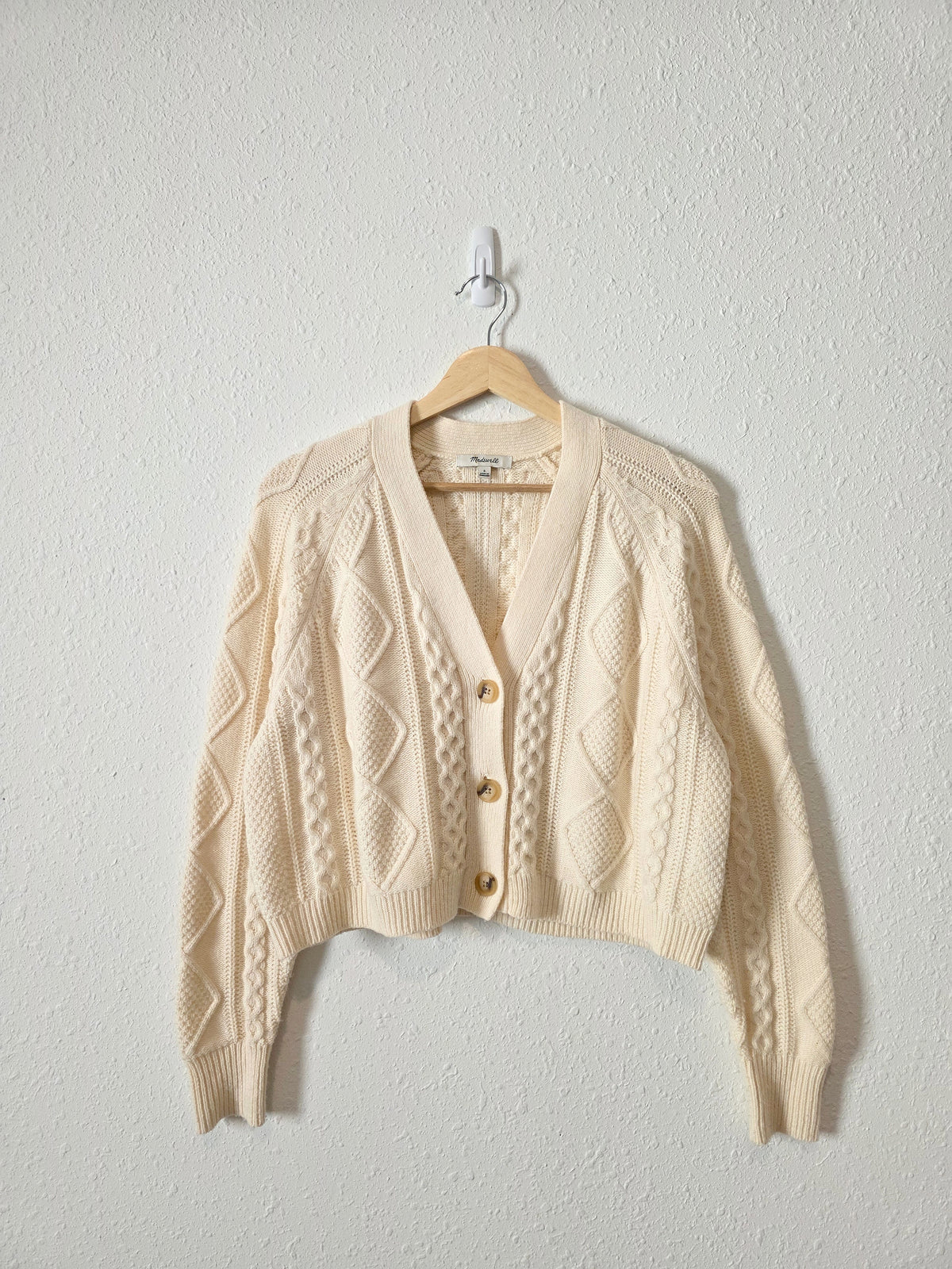 Madewell Wool Blend Cable Knit Cardigan (S)