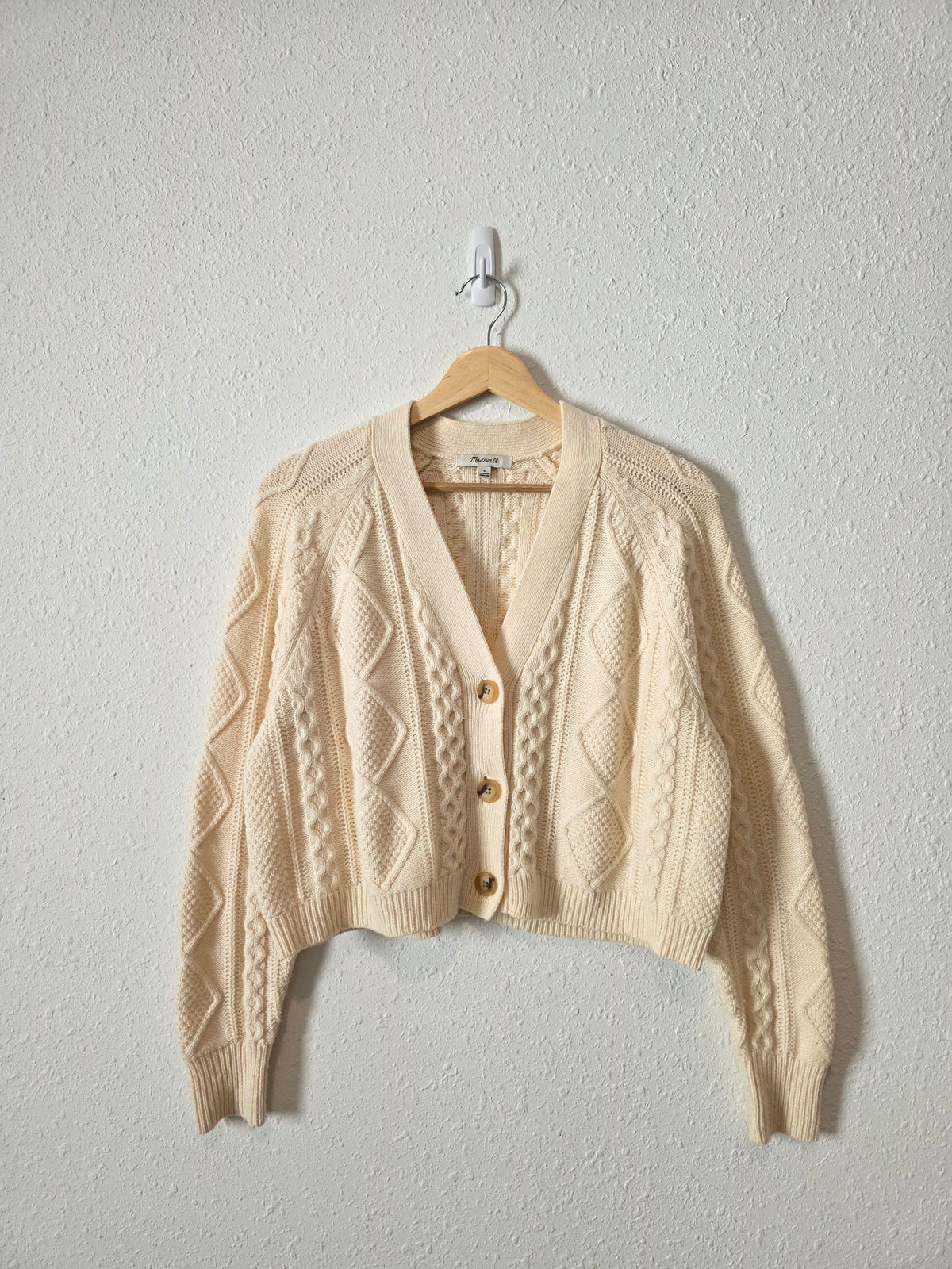 Madewell Wool Blend Cable Knit Cardigan (S)