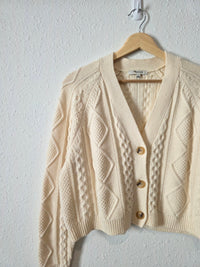 Madewell Wool Blend Cable Knit Cardigan (S)
