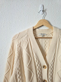 Madewell Wool Blend Cable Knit Cardigan (S)
