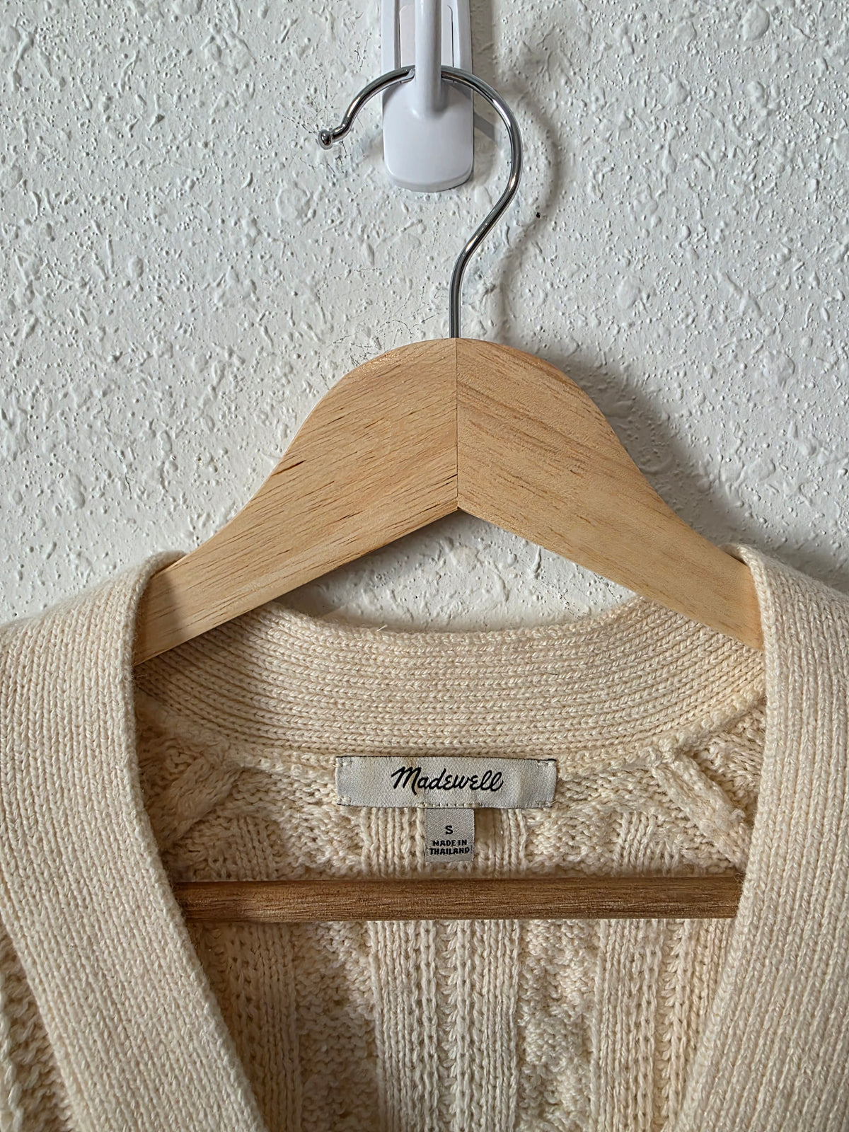 Madewell Wool Blend Cable Knit Cardigan (S)