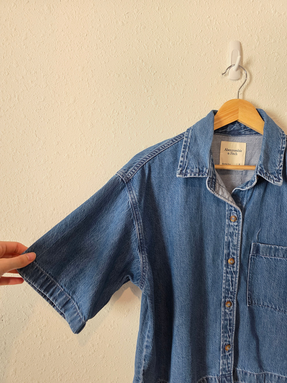Abercrombie Short Sleeve Denim Top (S)