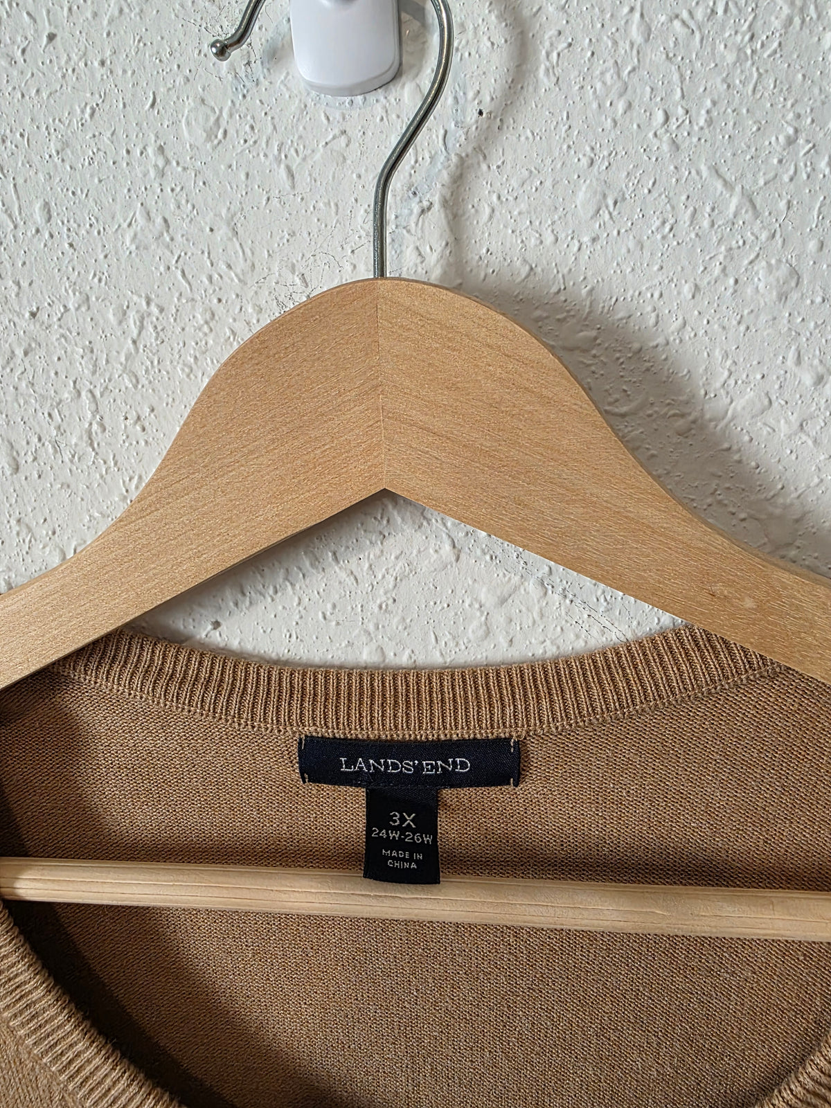 Vintage Lands End Camel Cardigan (3X)