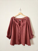 Free People Raspberry Gauze Top (XL)