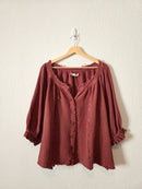 Free People Raspberry Gauze Top (XL)