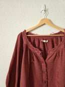 Free People Raspberry Gauze Top (XL)