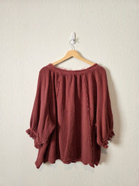 Free People Raspberry Gauze Top (XL)