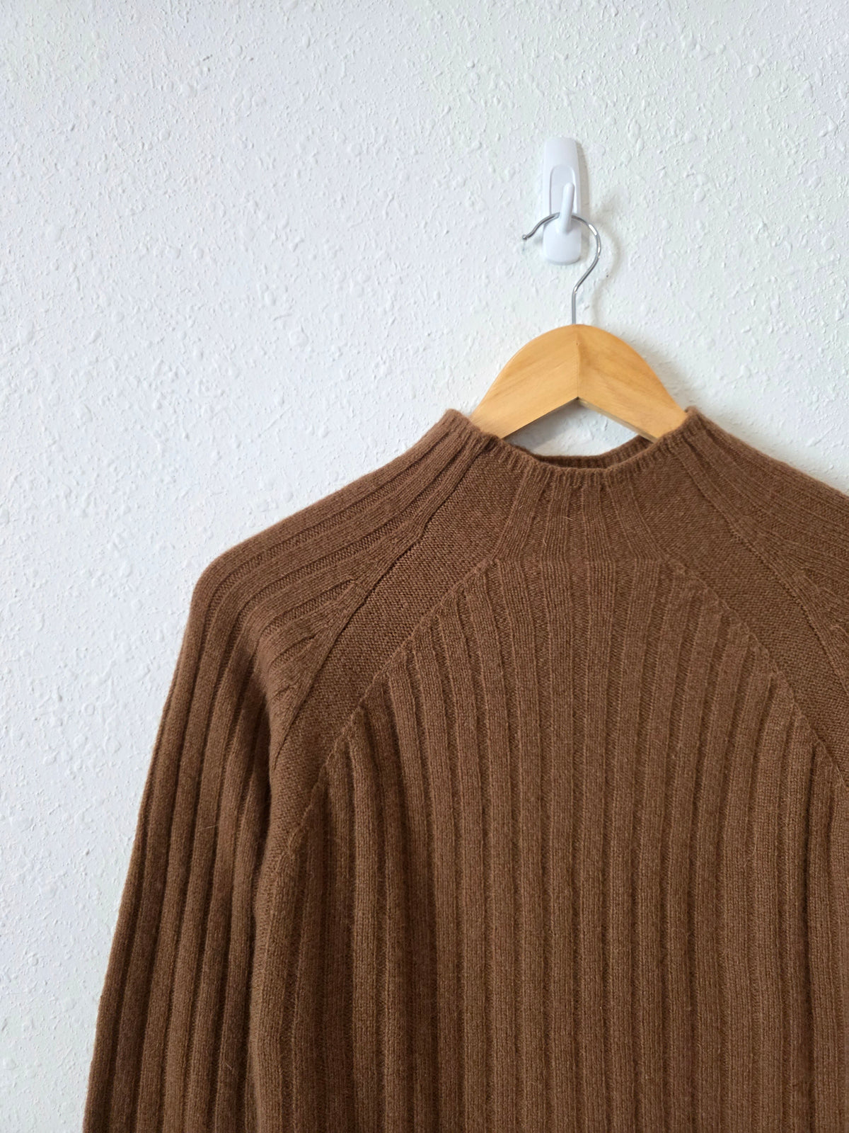 Vintage Brown Mockneck Lambswool Sweater (L)