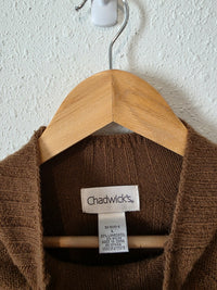 Vintage Brown Mockneck Lambswool Sweater (L)
