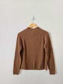 Vintage Brown Mockneck Lambswool Sweater (L)