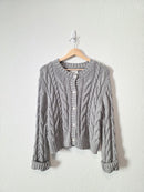 Abercrombie Gray Cable Knit Cardigan (L)