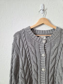Abercrombie Gray Cable Knit Cardigan (L)