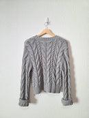 Abercrombie Gray Cable Knit Cardigan (L)