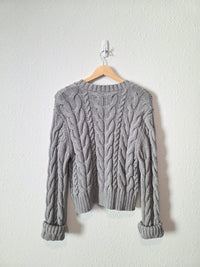 Abercrombie Gray Cable Knit Cardigan (L)