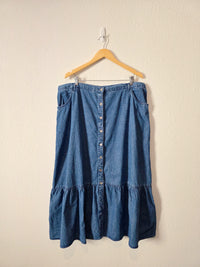 Vintage Maxi Denim Skirt (24W)