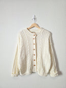 Vintage LL Bean Cable Knit Cardigan Sweater (M)