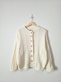Vintage LL Bean Cable Knit Cardigan Sweater (M)