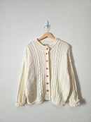 Vintage LL Bean Cable Knit Cardigan Sweater (M)