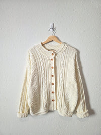 Vintage LL Bean Cable Knit Cardigan Sweater (M)