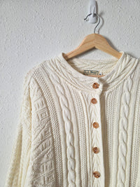 Vintage LL Bean Cable Knit Cardigan Sweater (M)